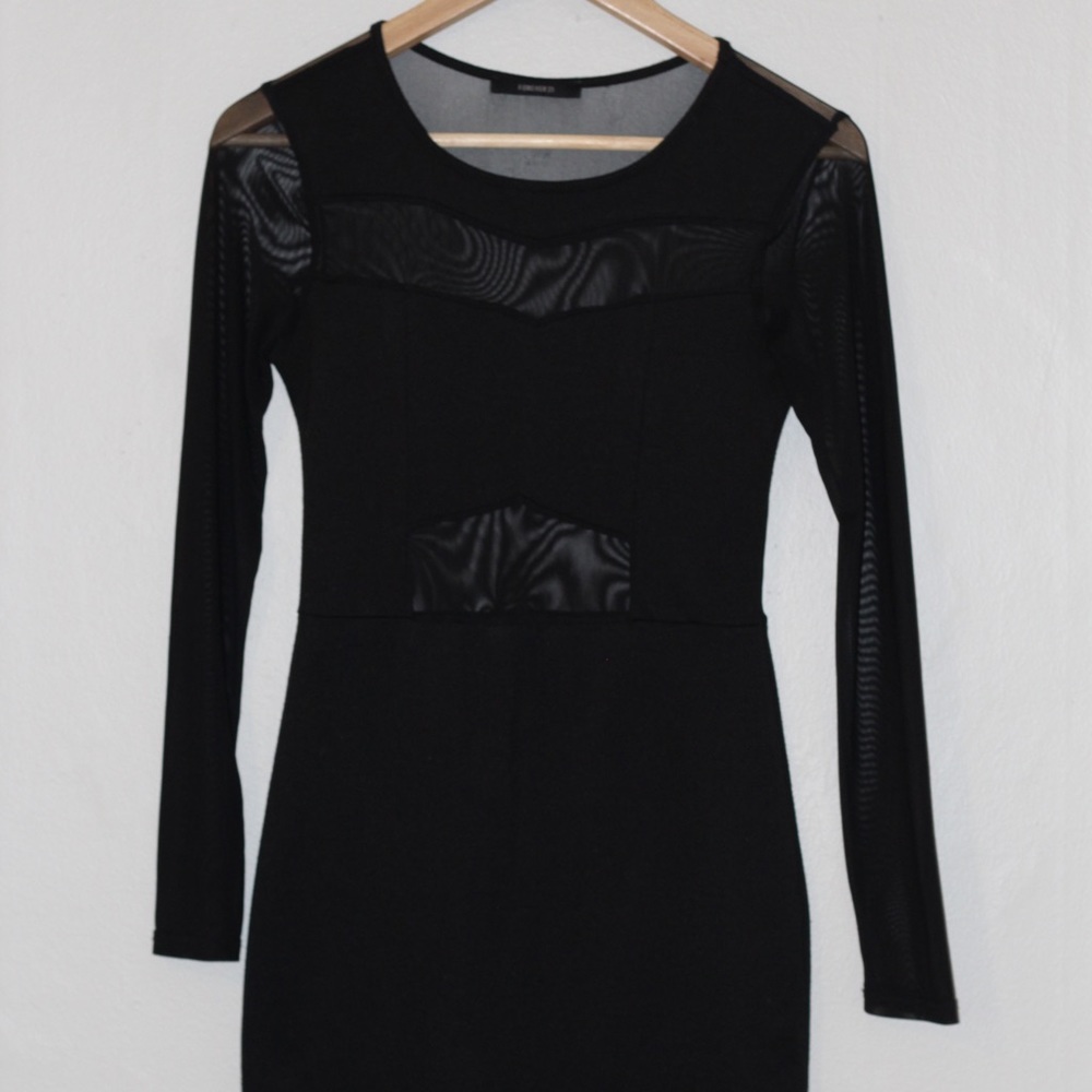 forever 21 long sleeve mesh bodycon dress